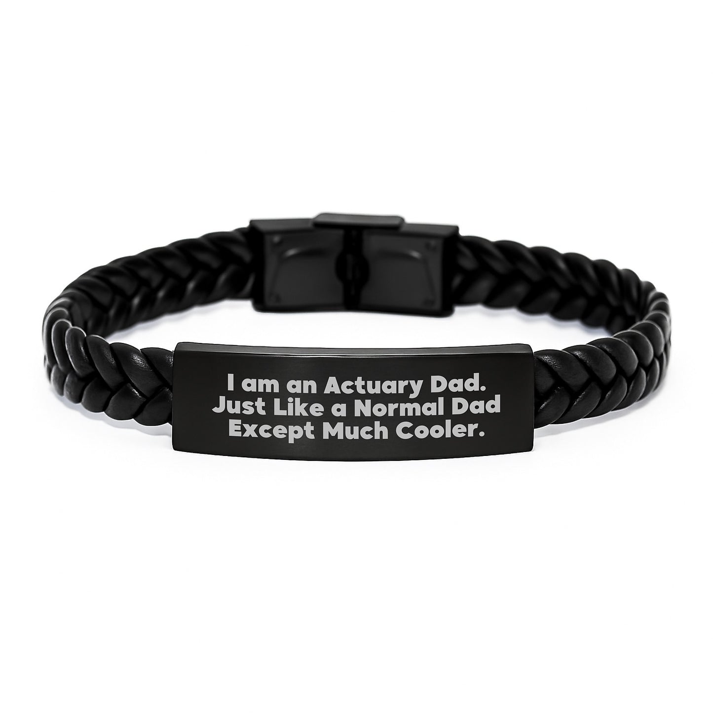 Unique Actuary Dad Gifts Interlaced Leather Bracelet Funny Quote Christmas Unique Gifts from Men to Actuary Dads - Image 1