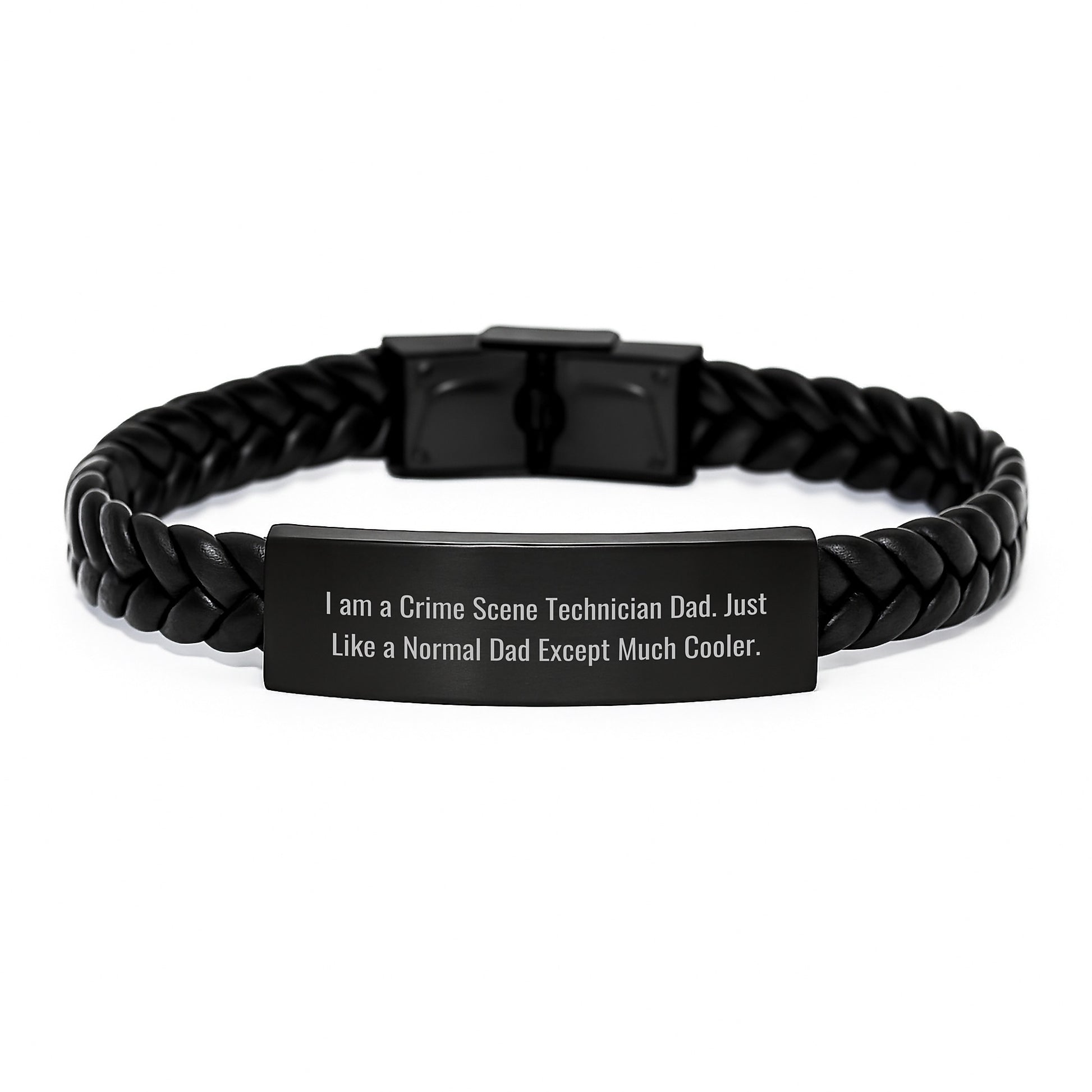Crime Scene Technician Dad Gifts - Funny Interlaced Leather Bracelet for Graduation, Gifts from Dad to Crime Scene Technician, Unisex, Unique - Image 1