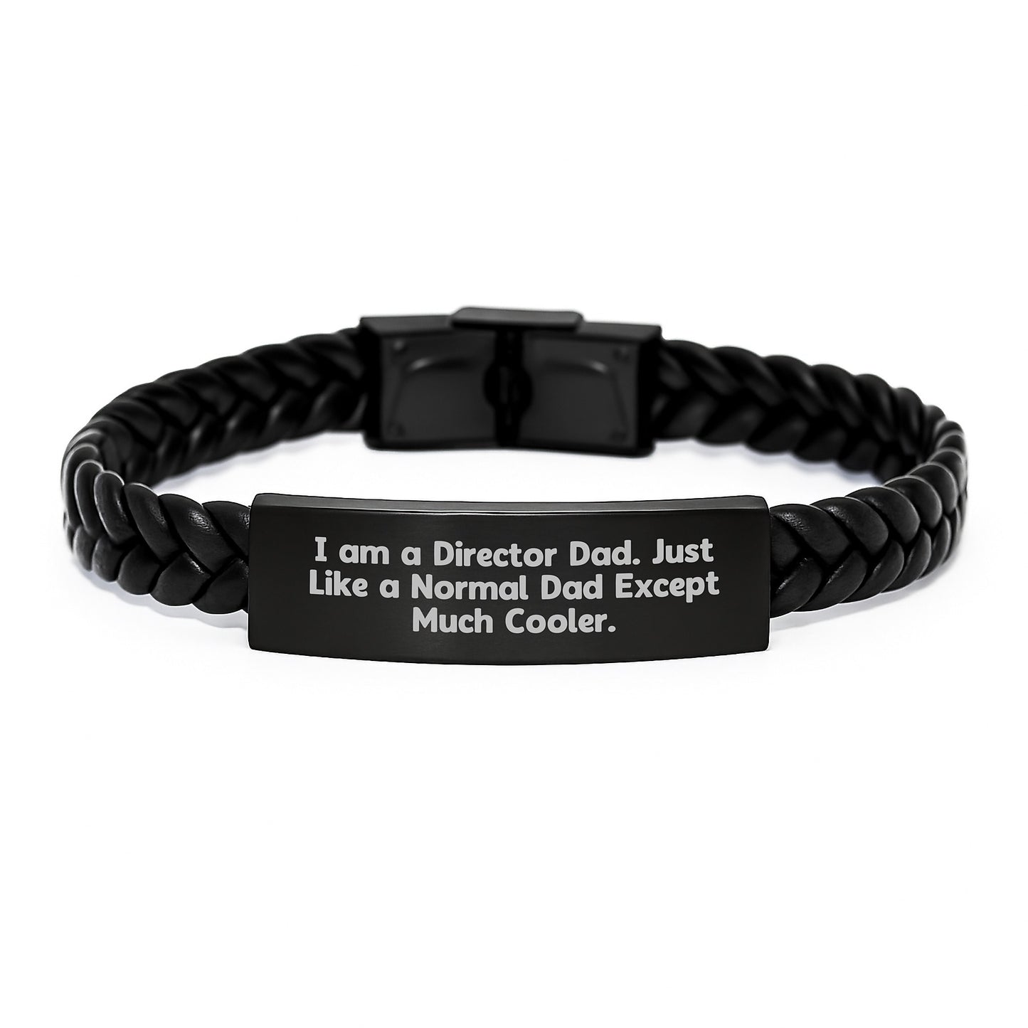 Funny Director Dad Interlaced Leather Bracelet Gifts from Men for Dad - Christmas Unique Presents - Image 1