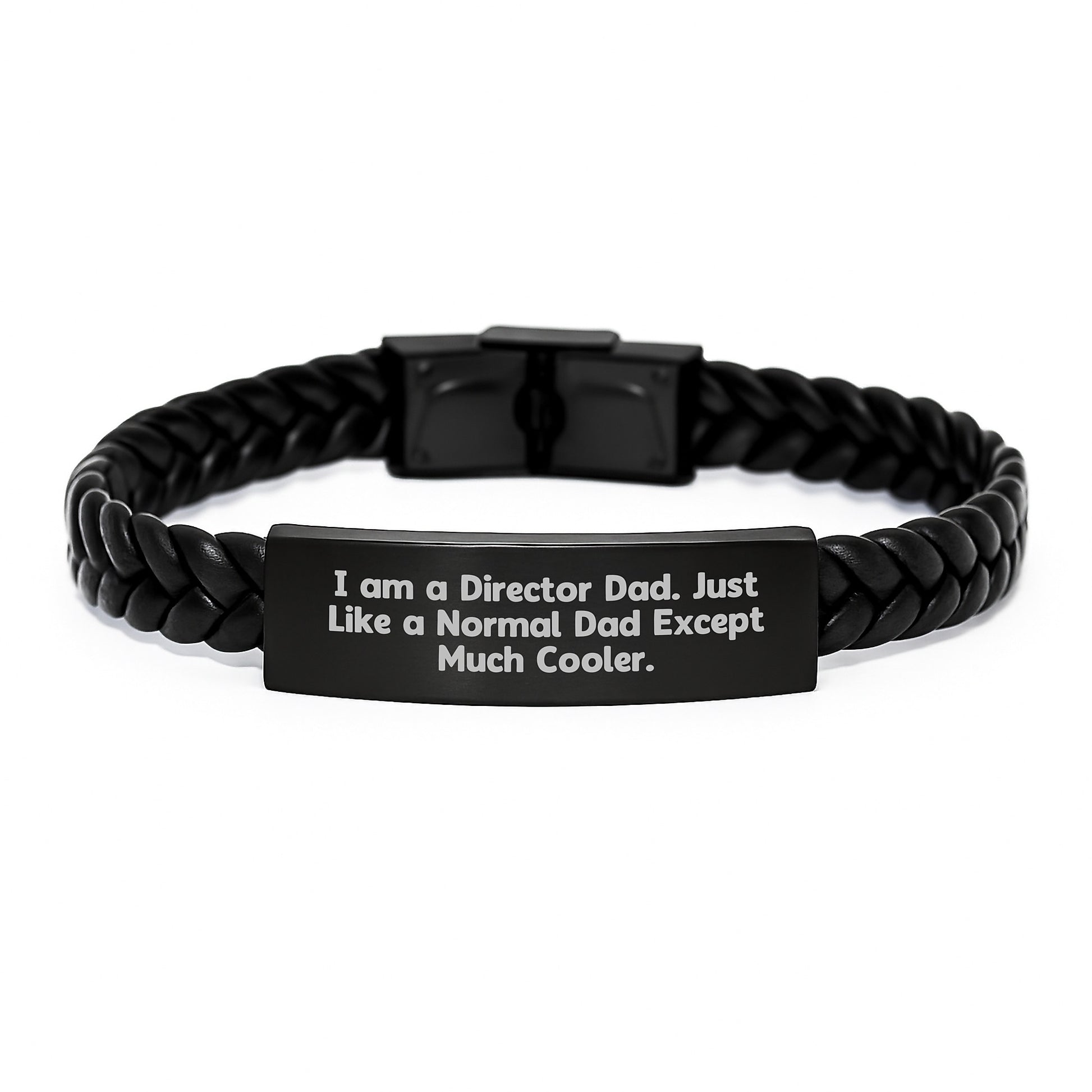 Funny Director Dad Interlaced Leather Bracelet Gifts from Men for Dad - Christmas Unique Presents - Image 1