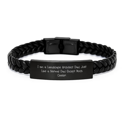 Landscape Architect Dad Gifts, Funny Inspirational Quote, Interlaced Leather Bracelet for Graduation, Gifts from Dad to Landscape Architect - Image 1