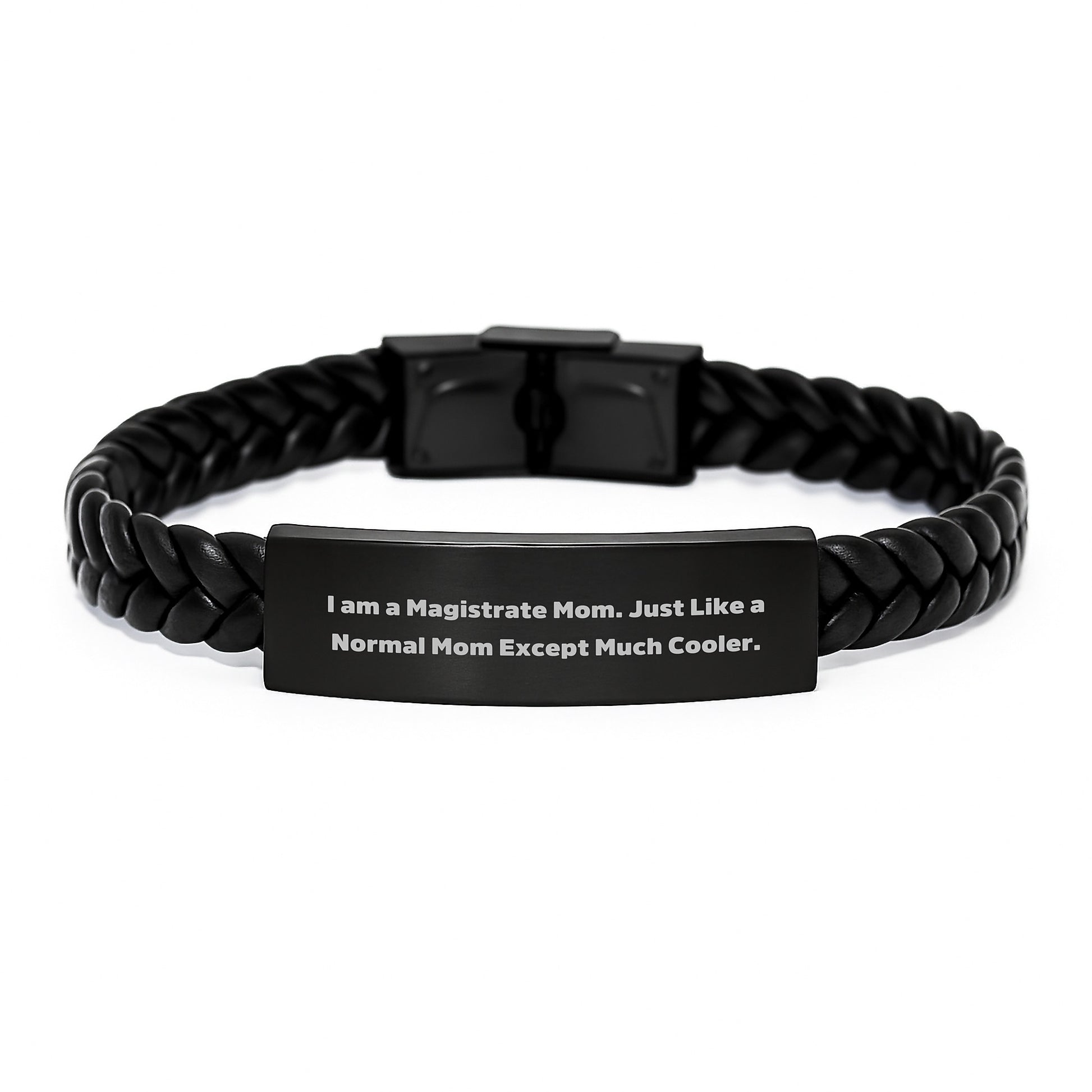 Magistrate Mom Gifts, Unique Interlaced Leather Bracelets for Women, Funny Quote - Gifts from Mom to Magistrate, Graduation Unique Gifts - Image 1
