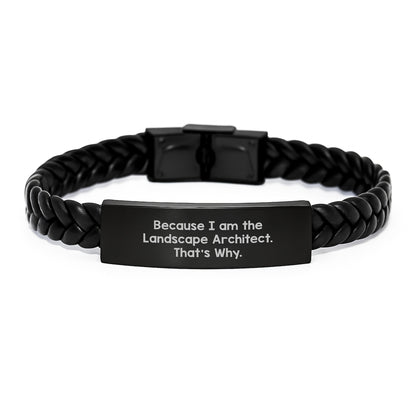 Landscape Architect Gifts, Funny Quote Interlaced Leather Bracelet, Gifts from Men to Landscape Architect Friends, Unique Graduation Gifts for Him - Image 1