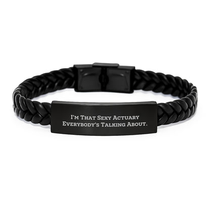 Sexy Actuary Gifts for Him, Funny Actuary Interlaced Leather Bracelet, Christmas Unique Gifts from Friends to Actuary - Image 1