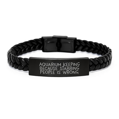 Aquarium Keeping Funny Gift Ideas Interlaced Leather Bracelet for Men or Women's Birthday from Friends - Image 1