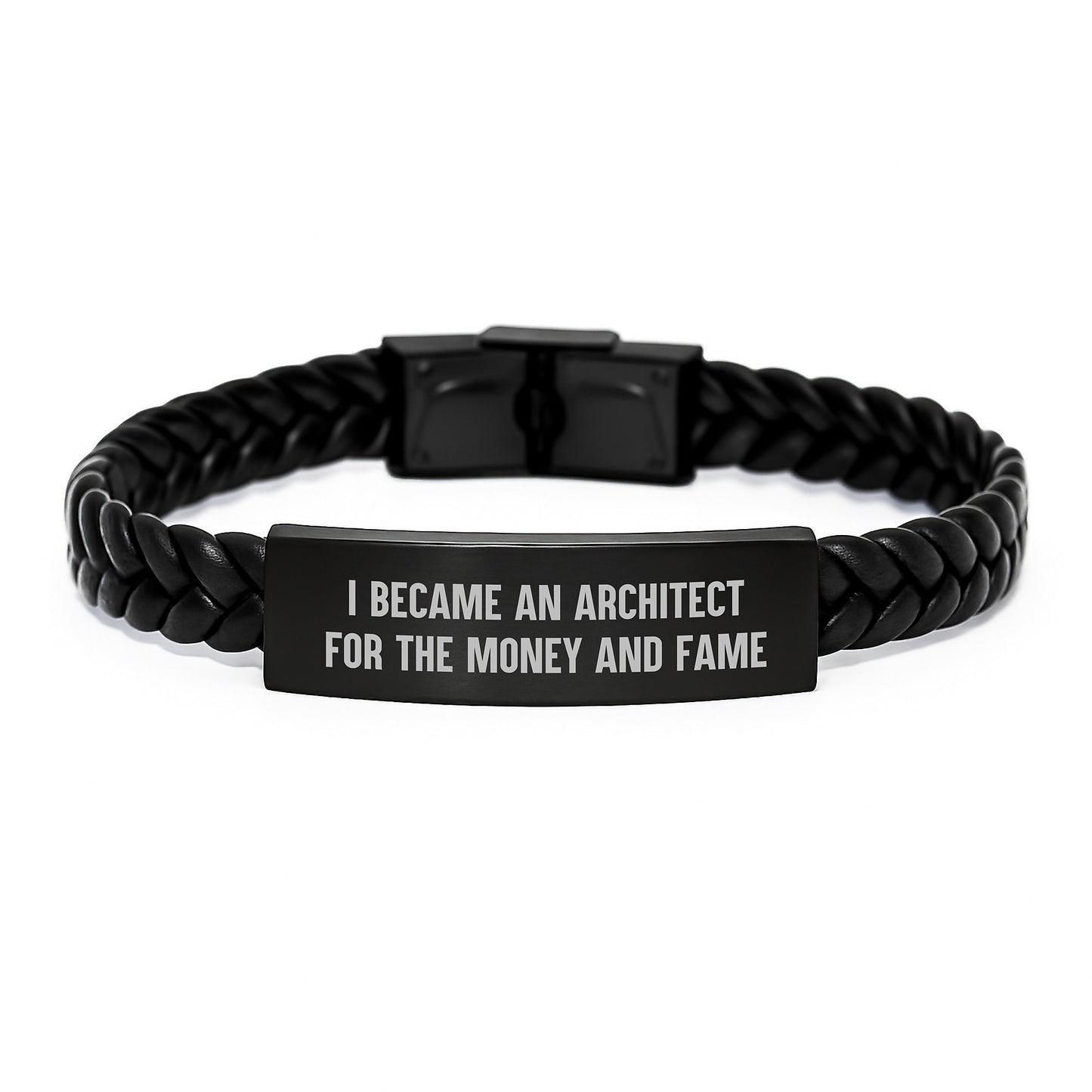 Funny Architect Quote Interlaced Leather Bracelet Gifts from Friends to Men, Unique Christmas Memorable Presents for Architect, Stainless Steel PU Leather Men's Accessories - Image 1