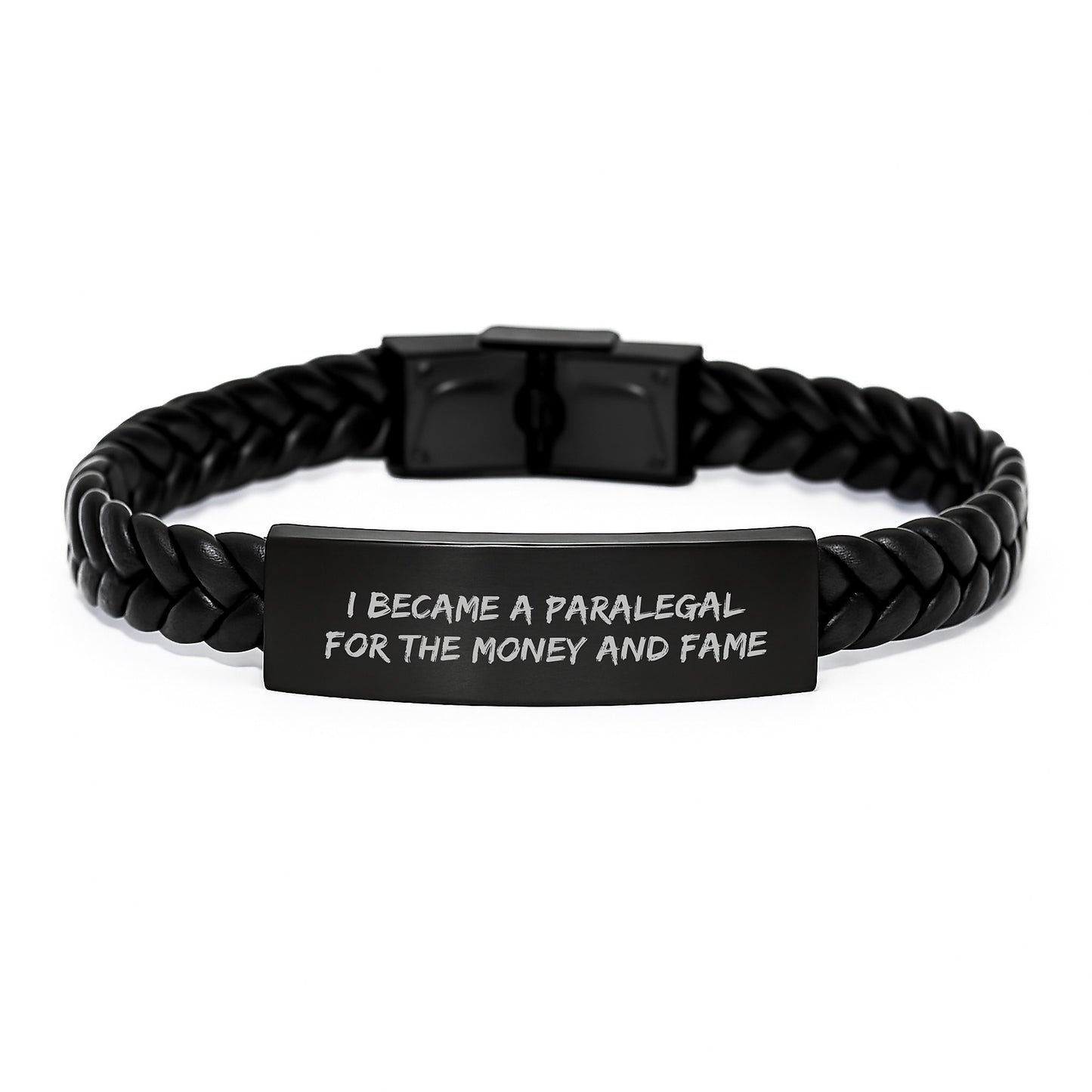 Funny Paralegal Gifts for Her, Interlaced Leather Bracelet for Paralegal Friends - Gift from Family to Paralegal - Image 1