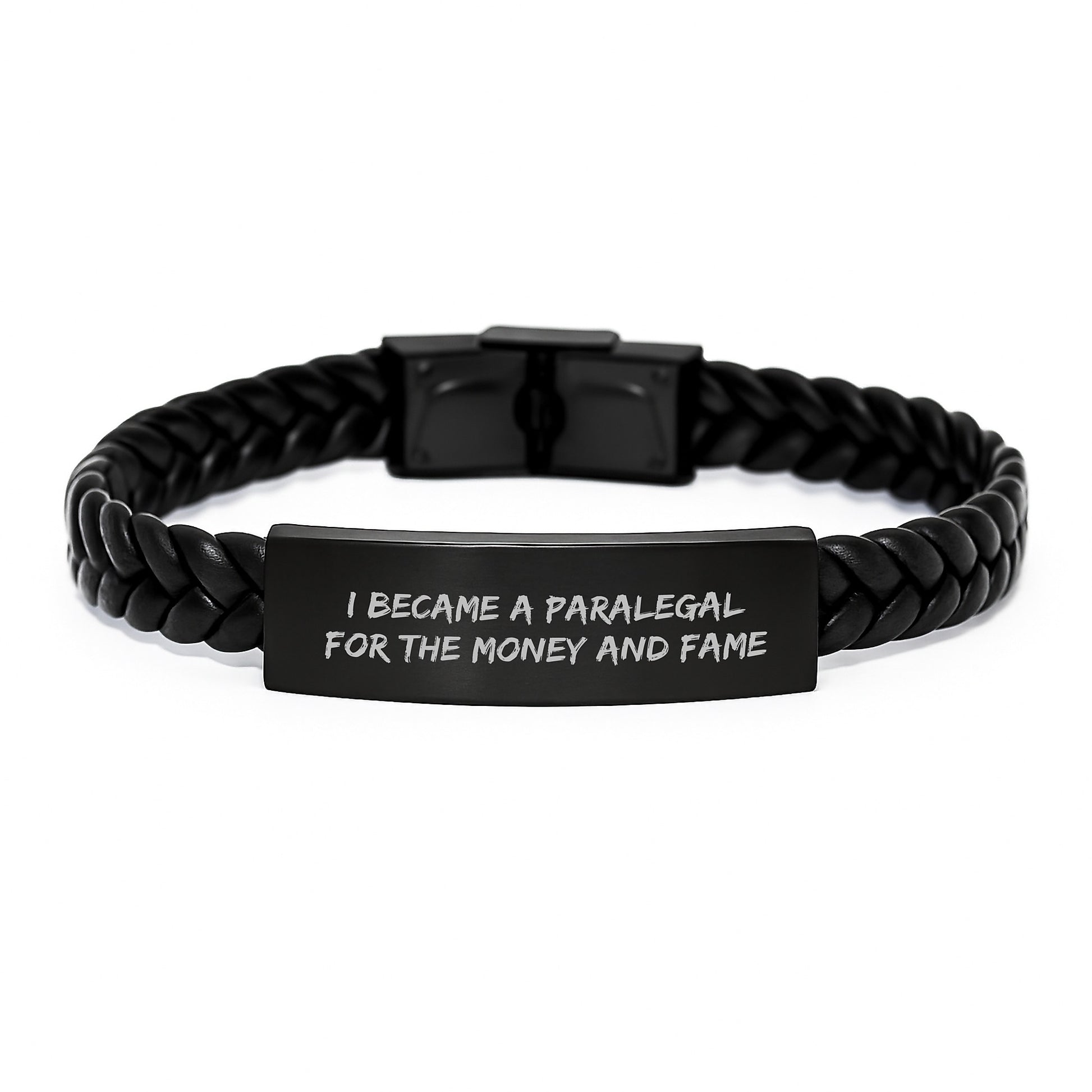 Funny Paralegal Gifts for Her, Interlaced Leather Bracelet for Paralegal Friends - Gift from Family to Paralegal - Image 1