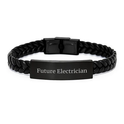 Future Electrician Leather Bracelet, Gifts from Men, Women, Friends, Family to Electrician, Christmas Unique Gifts - Image 1