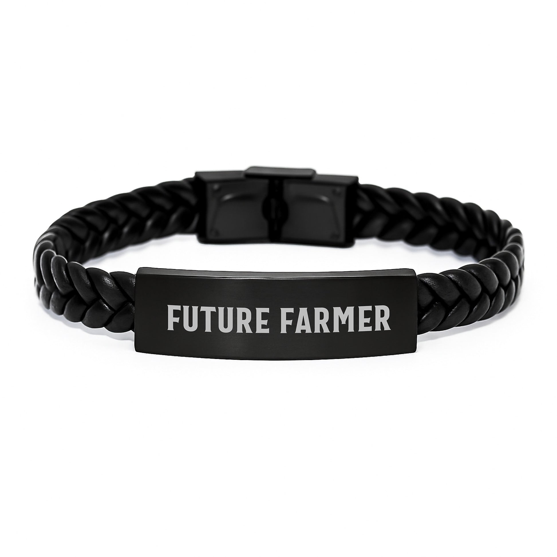 Future Farmer Gifts for Him, Funny Inspirational Leather Interlaced Bracelet, Christmas Unique Gifts from Friends to Family - Image 1
