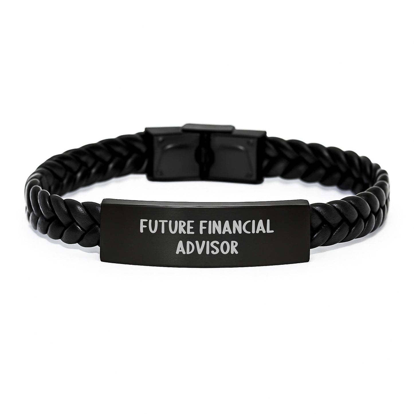 Funny Quote Interlaced Leather Bracelet for Financial Advisor Gifts from Men to Coworkers, Unique Christmas Unique Gifts for Financial Advisor Friends - Image 1