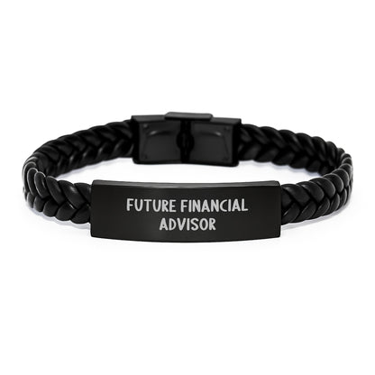 Funny Quote Interlaced Leather Bracelet for Financial Advisor Gifts from Men to Coworkers, Unique Christmas Unique Gifts for Financial Advisor Friends - Image 1