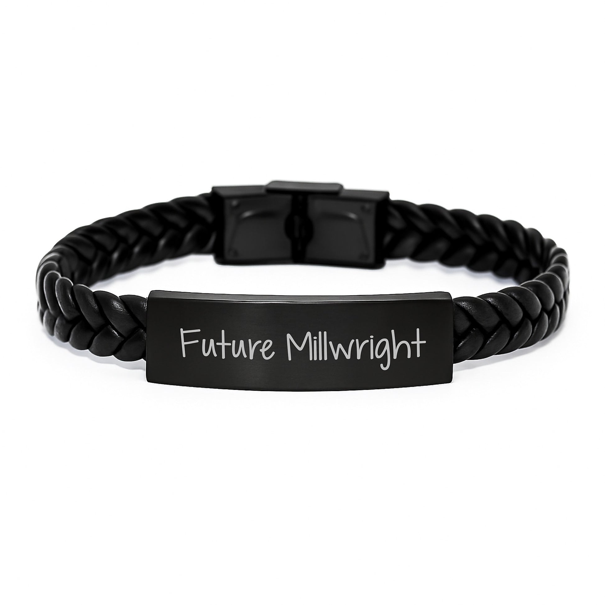 Funny Millwright Gifts, Future Millwright Inspiring Interlaced Leather Bracel, Gifts from Family for Future Millwright, Birthday Unique Gifts for Millwright - Image 1