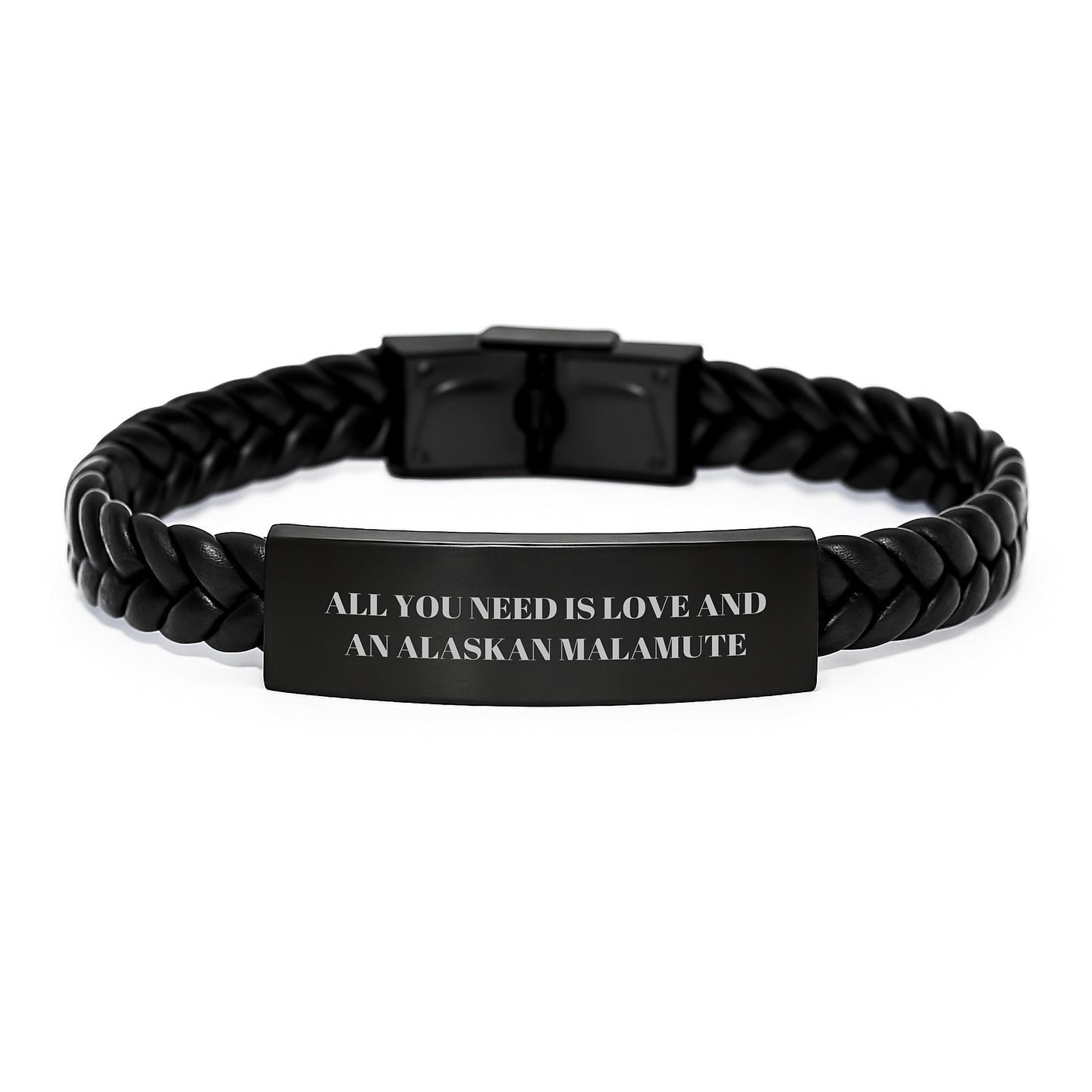 Alaskan Malamute Dog Love Quote Interlaced Leather Bracelet Christmas Unique Gifts for Alaskan Malamute Dog Lovers, Gifts from Friends and Family - Image 1
