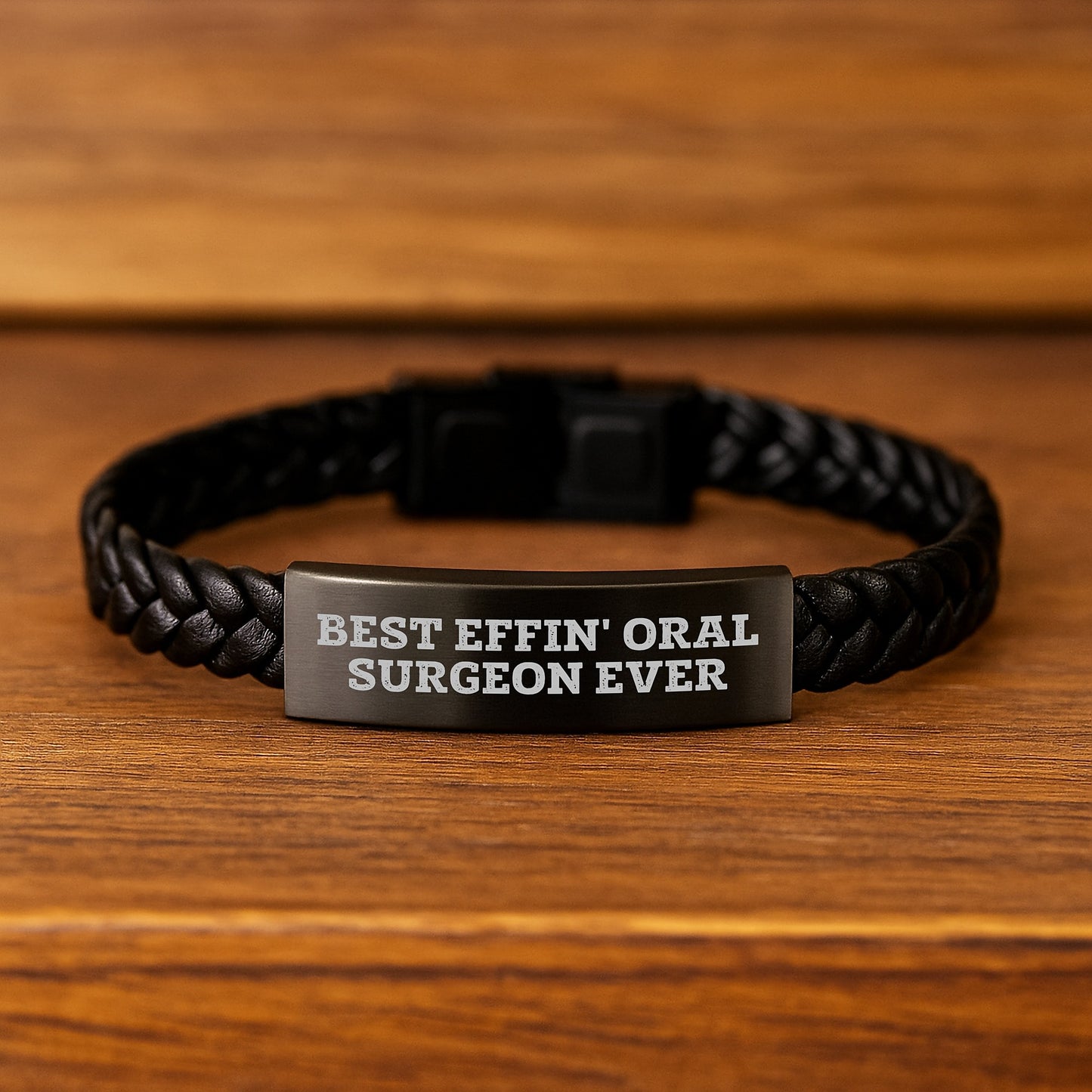 Funny Gifts for Oral Surgeon Men from Friends, Best Effin' Oral Surgeon Ever Interlaced Leather Bracelet for Christmas Unique Gifts - Image 2