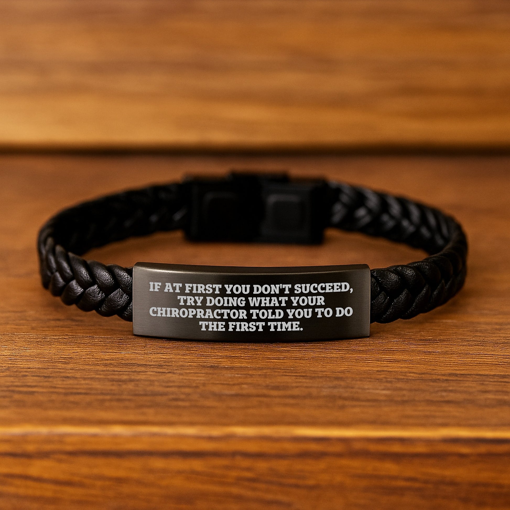 Chiropractor Humor Gifts from Friends for Men, Funny Interlaced Leather Bracelet with Quote, Inspirational Graduation Unique Gifts - Image 2