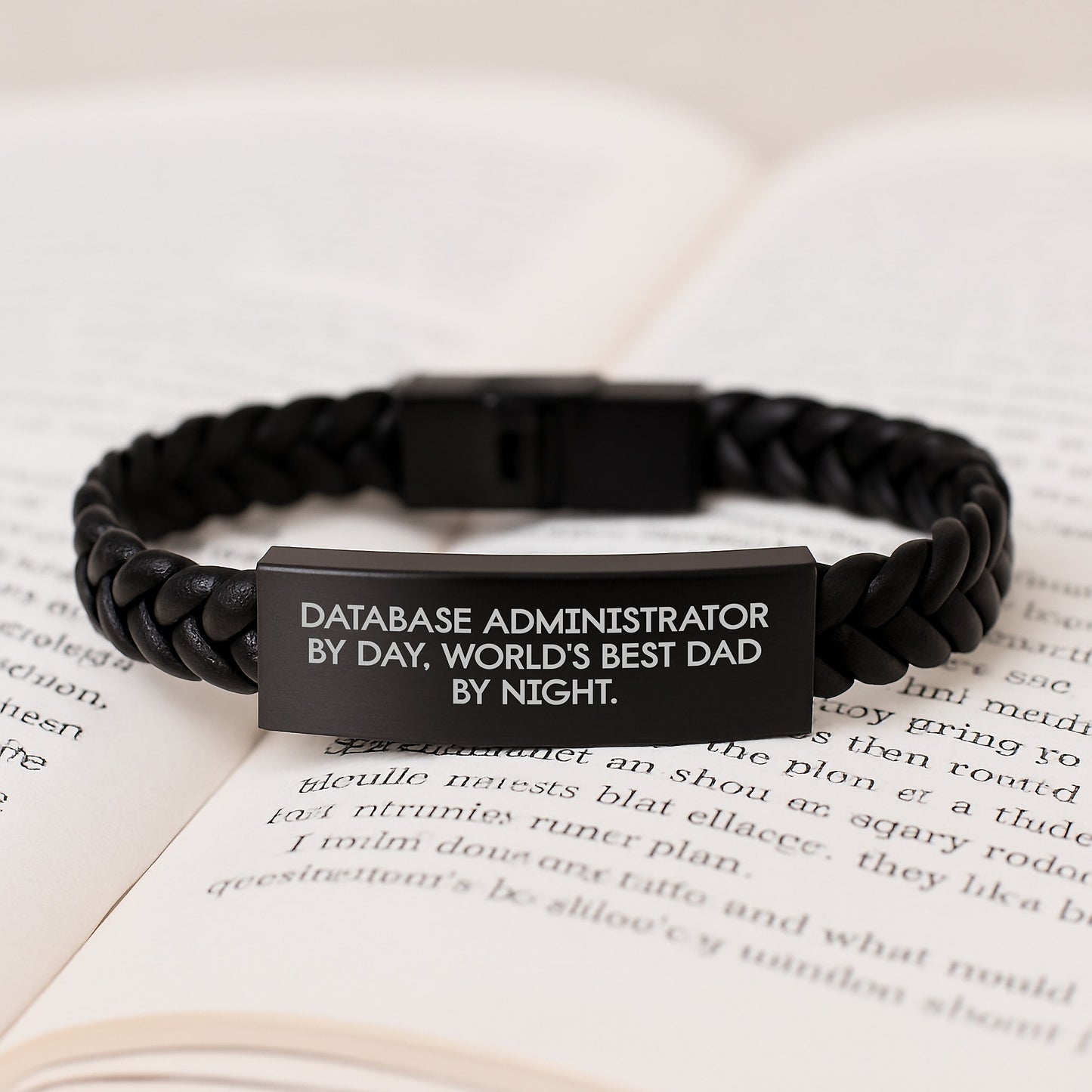 Database Administrator Gifts, Funny Quote, Interlaced Leather Bracelet, Gifts from Friends, Gifts for Database Administrator By Day - Image 3