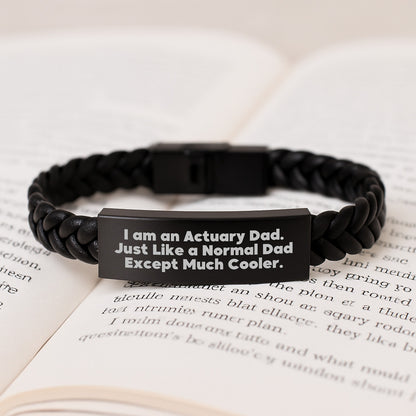 Unique Actuary Dad Gifts Interlaced Leather Bracelet Funny Quote Christmas Unique Gifts from Men to Actuary Dads - Image 3