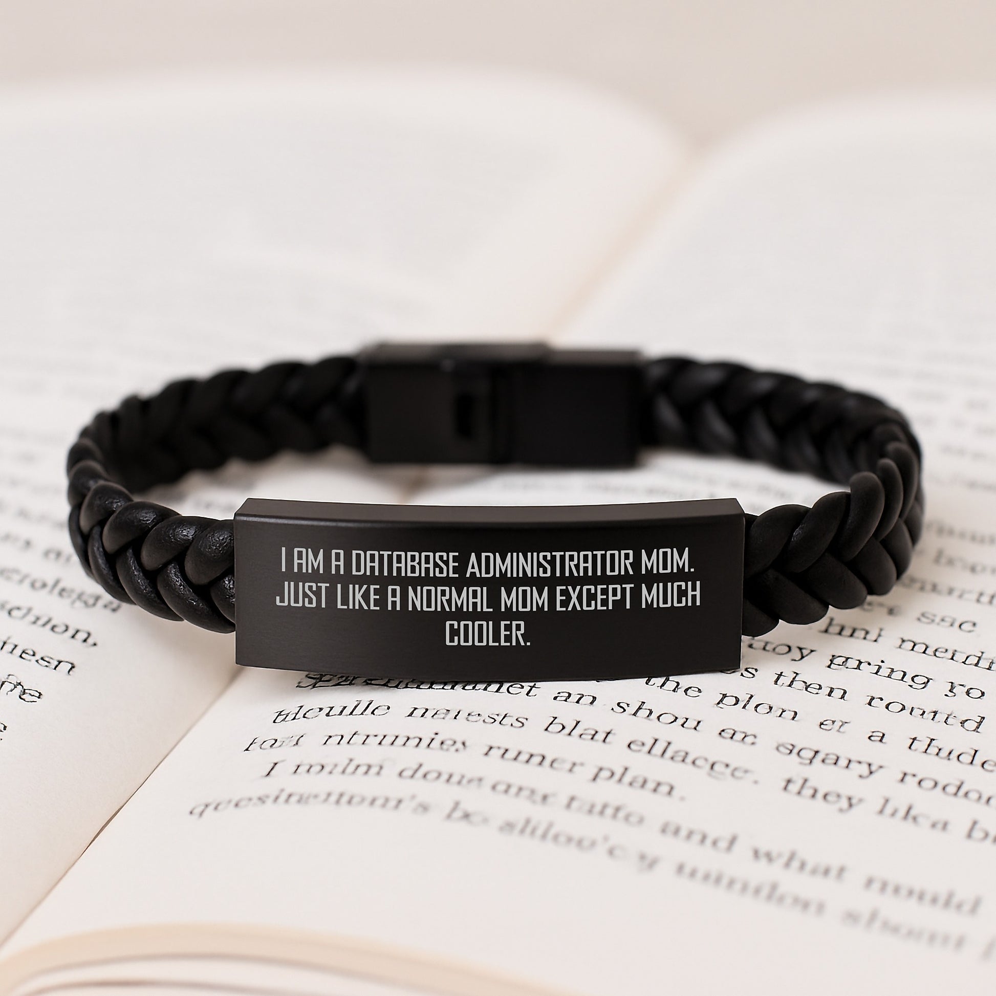 Fun, Unique Database Administrator Gifts for Men - 'I Am A Database Administrator Mom' Interlaced Leather Bracelet, Christmas Unique Gifts for Family, Friends, Coworkers - Image 3