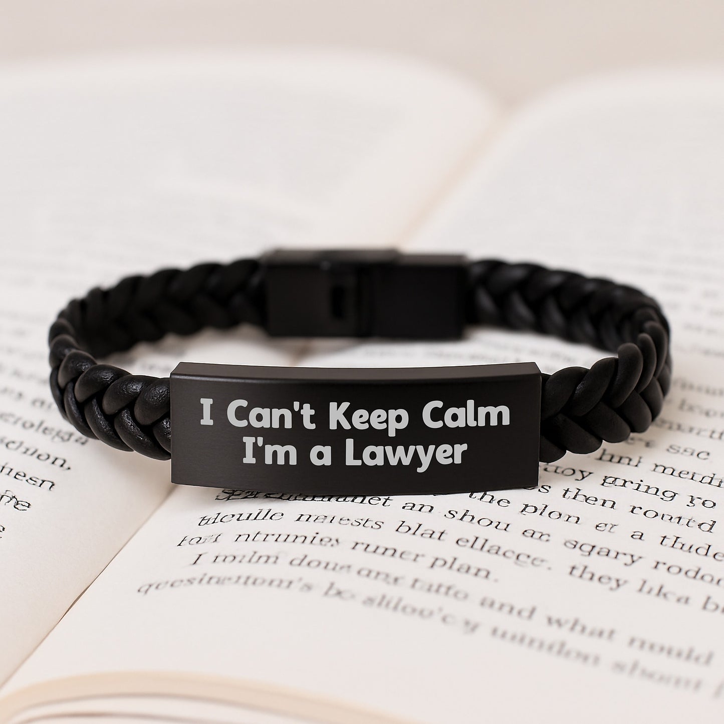 Funny Lawyer Gifts from Friends - I Can't Keep Calm I'm A Lawyer Interlaced Leather Bracelet, Christmas Unique for Men Lawyers - Image 3