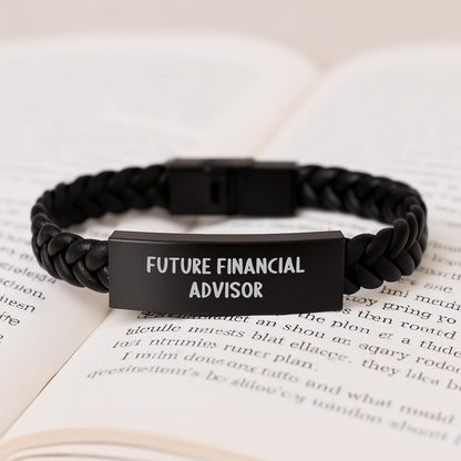 Funny Quote Interlaced Leather Bracelet for Financial Advisor Gifts from Men to Coworkers, Unique Christmas Unique Gifts for Financial Advisor Friends - Image 3
