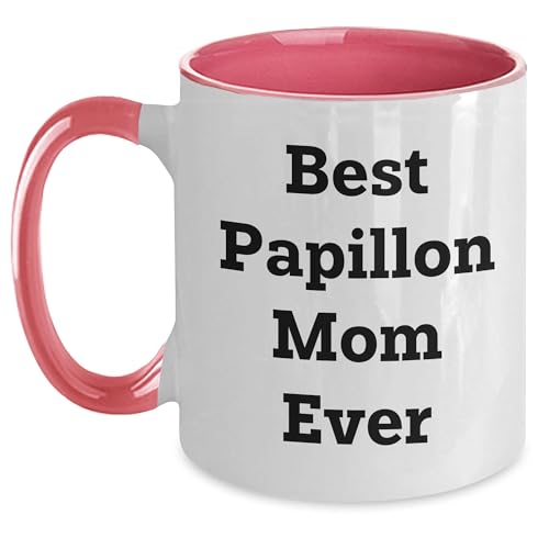 Spring Pet Products Best Papillon Mom Ever, Funny Papillon Dog Lover Gift, Two Tone Coffee Mug Birthday, Mother's Day, Chritmas Gifts - Mallard Moon Gift Shop