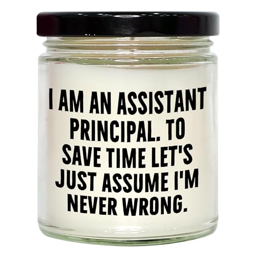 Assistant Principal Humor 9oz Vanilla Soy Candle Gifts from Friends to Assistant Principal Birthday Unique Ideas - Mallard Moon Gift Shop