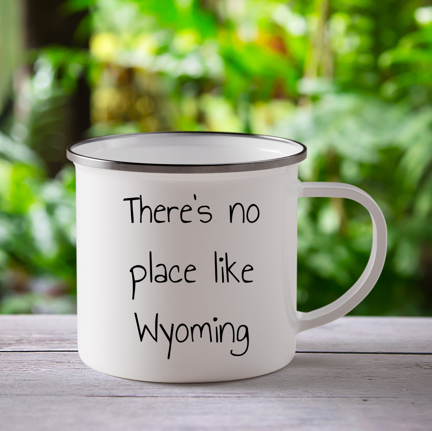 Wyoming Love Camping Mug - There's No Place Like Wyoming - Mallard Moon Gift Shop