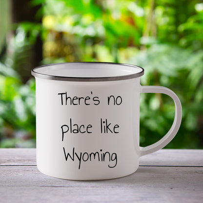 Wyoming Love Camping Mug - There's No Place Like Wyoming - Mallard Moon Gift Shop