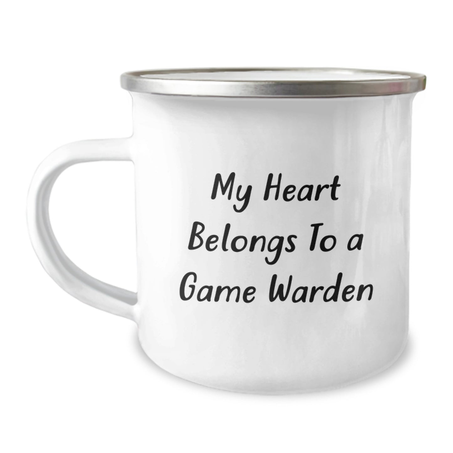 Funny Game Warden Gifts, My Heart Belongs To A Game Warden, Camping Mug for Graduation, Gifts from Men to Game Warden - Image 1