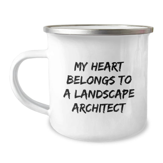 Gifts from Men for Landscape Architects, Funny Camping Mug My Heart Belongs To A Landscape Architect, Unique Christmas Memorable Presents - Image 1