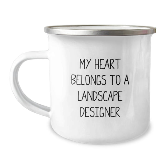 Funny Landscape Designer Gifts from Friends, Christmas Unique Gifts for Landscape Designers, Camping Mug with Quot My Heart Belongs To A Landscape Designer - Image 1