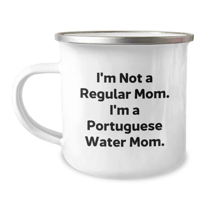 Funny Portuguese Water Dog Gifts for Mom - Christmas Unique Presents - Camping Mug with I'm Not A Regular Mom. I'm A Portuguese Water Mom. - Image 1