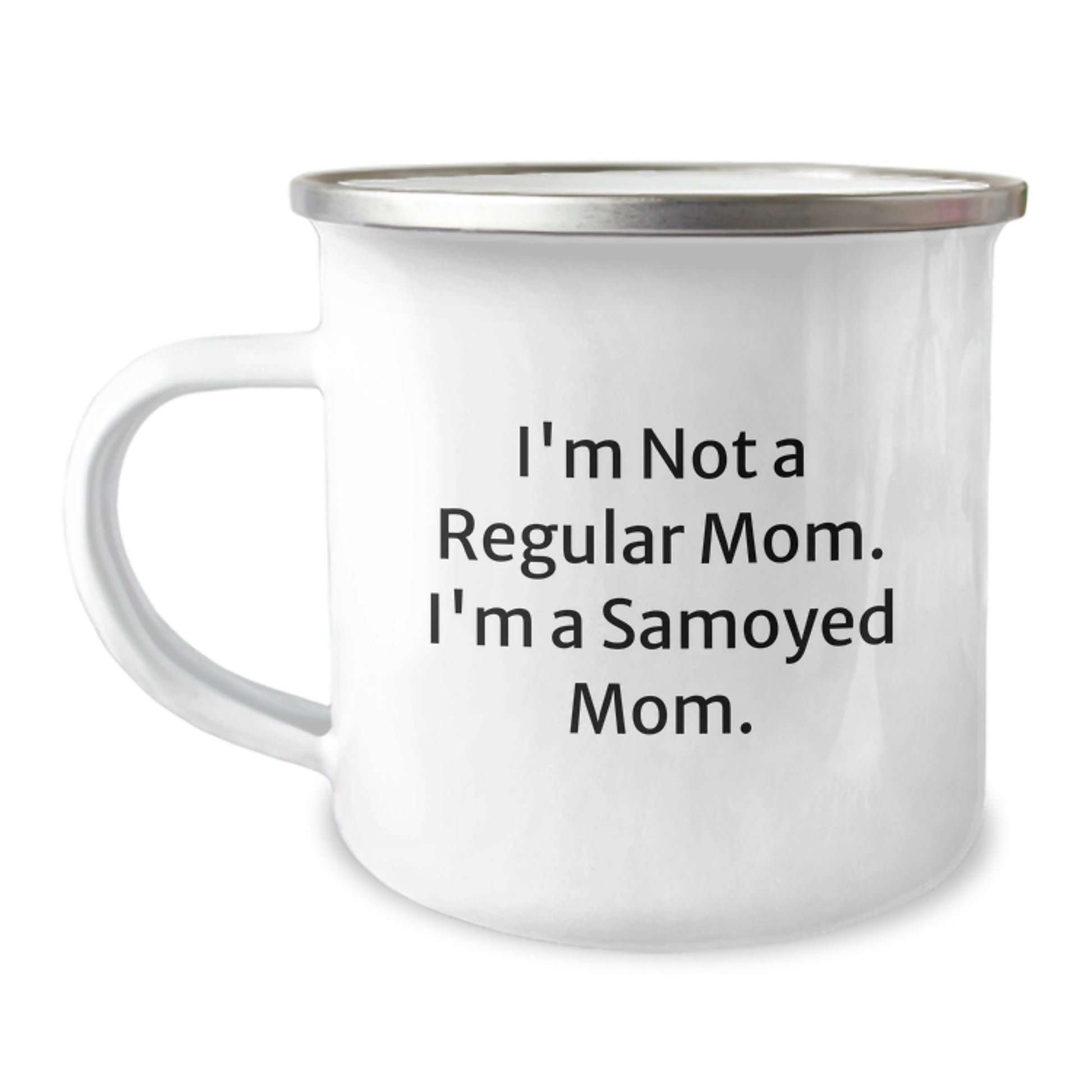 Samoyed Dog Camping Mug Gifts from Men to Women for Christmas Unique Presents - 'I'm Not A Regular Mom. I'm A Samoyed Mom' Funny Inspirational Mom Gifts - Image 1