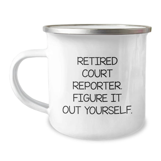 Funny Court Reporter Gifts from Family for Court Reporter Men - 'Retired Court Reporter. Figure It Out Yourself.' Christmas Unique Mugs for Court Reporter Friends - Image 1