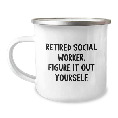 Social Worker Camping Mug - Funny Quote Gifts from Friends to Family for Christmas - Image 1