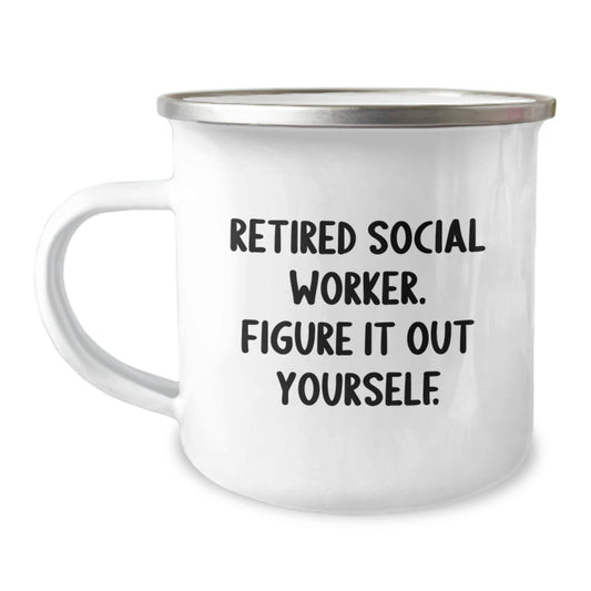 Social Worker Camping Mug - Funny Quote Gifts from Friends to Family for Christmas - Image 1