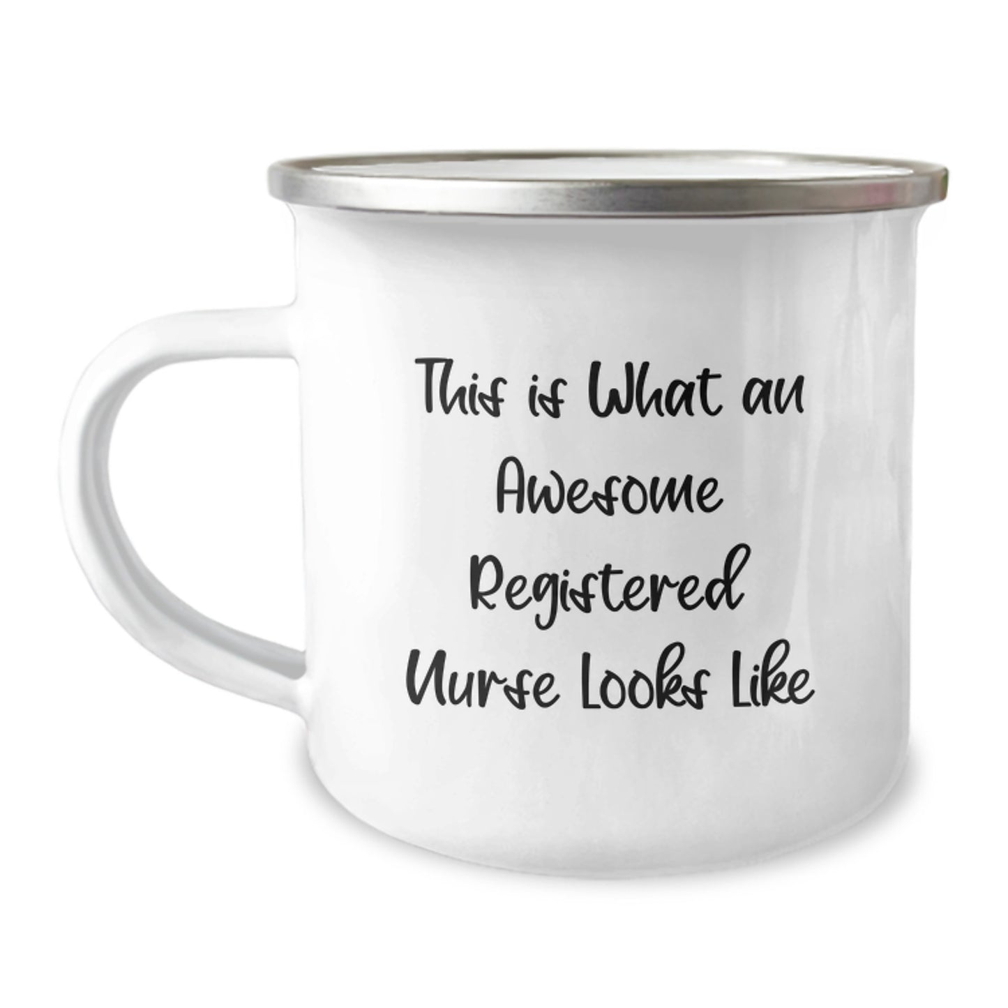 Funny Registered Nurse Gifts, Christmas Unique Presents for Men, Women, Coworkers or Family - 'This Is What An Awesome Registered Nurse Looks Like' Camping Mug - Image 1