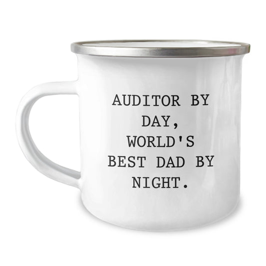 Auditor Gifts - Funny Camping Mug, Gifts from Dad to Auditor, World's Best Dad By Night, Graduation Unique Gifts for Auditor - Image 1