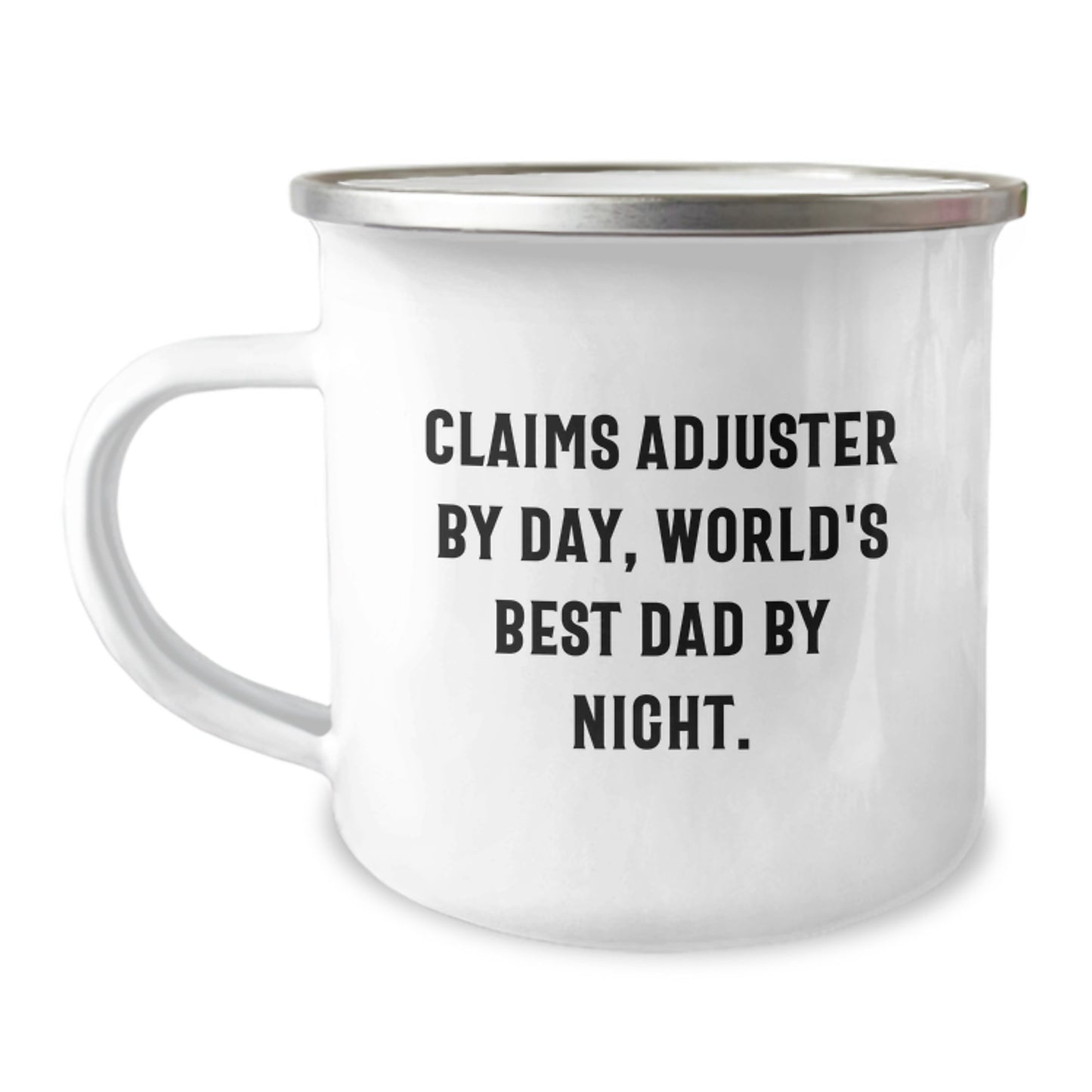 Claims Adjuster Mug, Funny Gifts for Graduation, 'Claims Adjuster By Day, World's Best Dad By Night.' Coffee Mug, Gifts from Family, for Claims Adjuster, Unique Camping Mugs - Image 1