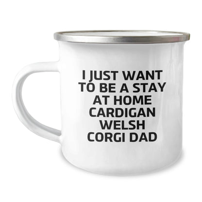 Cardigan Welsh Corgi Dad Funny Camping Mug Gifts from Men to Friends Birthday - Image 1