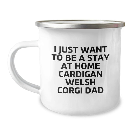 Cardigan Welsh Corgi Dad Funny Camping Mug Gifts from Men to Friends Birthday - Image 1
