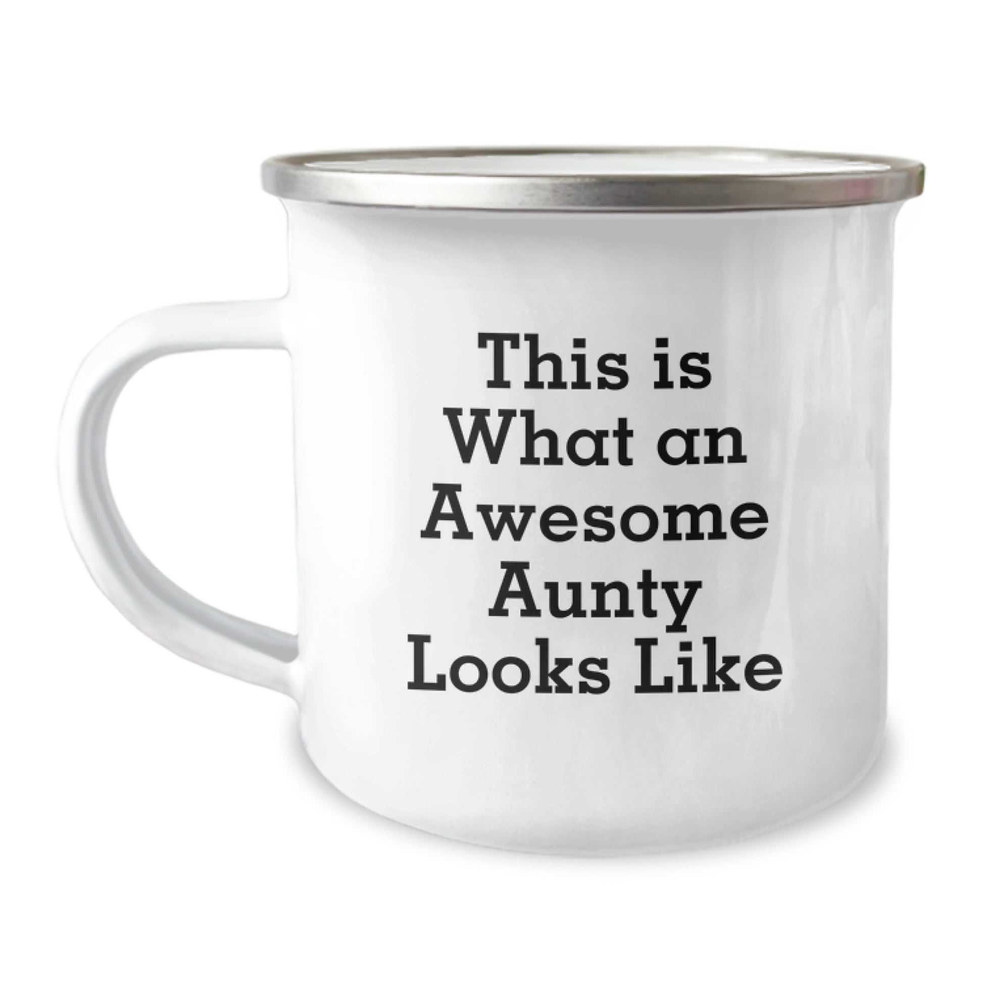 Funny Aunty Gifts from Men, Women, or Friends - 'This Is What An Awesome Aunty Looks Like' Birthday Camping Mug - Image 1