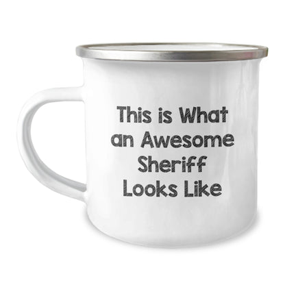 Funny Sheriff Gifts for Men, This Is What An Awesome Sheriff Looks Like, Camping Mug for Graduation, Gifts from Men, Gifts for Sheriff - Image 1