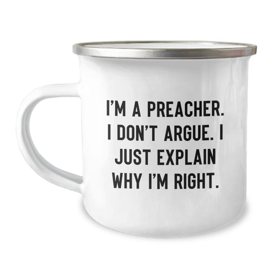 Funny Preacher Gifts from Family for Preacher Men Camping Mug- Christmas Unique Gift - Image 1