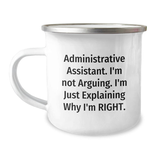 Funny Camping Mug for Administrative Assistant Gifts from Friends, Christmas Unique Presents for Men, Women, Coworkers, Family - Image 1