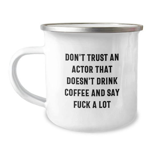 Funny Actor Gifts from Friends - Don't Trust Actor Without Coffee Christmas Unique Gifts for Actor - Image 1