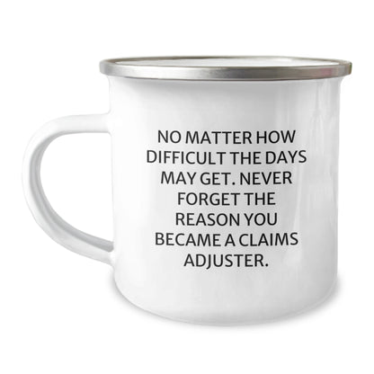 Funny Claims Adjuster Gifts from Friends, Unique Christmas Unique Gifts for Claims Adjuster Men, Funny Camping Mug with Inspirational Quote - Image 1
