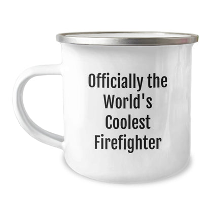 Gifts for Firefighters - Officially the World's Coolest Firefighter, Funny Camping Mug, Christmas Unique Gifts from Friends, Family, or Coworkers - Image 1
