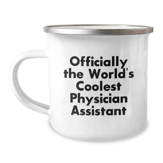 Funny Physician Assistant Gifts for Men, Officially The World's Coolest Physician Assistant, Christmas Unique Camping Mugs - Image 1